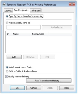 Samsung Network PC fax Utility